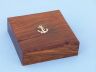 Solid Brass Admirals Desk Compass w- Rosewood Box 5 - 1