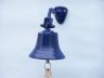 Solid Brass Hanging Ships Bell 6 - Blue Powder Coated - 5