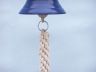 Solid Brass Hanging Ships Bell 6 - Blue Powder Coated - 2