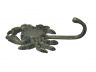 Antique Seaworn Bronze Cast Iron Wall Mounted Crab Hook 5 - 6
