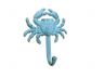 Rustic Blue Whitewashed Cast Iron Wall Mounted Crab Hook 5 - 5