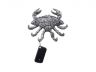 Rustic Silver Cast Iron Decorative Crab with Six Metal Wall Hooks 7 - 1