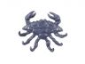 Rustic Dark Blue Cast Iron Decorative Crab with Six Metal Wall Hooks 7 - 4