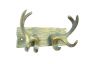 Antique Seaworn Bronze Cast Iron Antler Double Hook 8 - 1