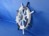 Dark Blue and White Decorative Ship Wheel 18 - 4