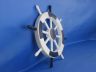Dark Blue and White Decorative Ship Wheel 18 - 3