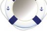 Classic White Decorative Anchor Lifering Mirror With Blue Bands 15 - 5