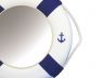 Classic White Decorative Anchor Lifering Mirror With Blue Bands 15 - 6