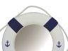 Classic White Decorative Anchor Lifering Mirror With Blue Bands 15 - 7