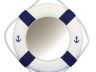 Classic White Decorative Anchor Lifering Mirror With Blue Bands 15 - 2