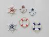 Set of 6 - Decorative Anchor, Lifering, and Ship Wheel Magnets 2 - 4