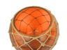 Orange Japanese Glass Fishing Float Bowl with Decorative Brown Fish Netting 10 - 1