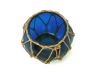 Dark Blue Japanese Glass Fishing Bowl with Decorative Brown Fish Netting 6 - 1