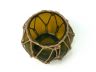 Amber Japanese Glass Fishing Float Bowl with Decorative Brown Fish Netting 6 - 1
