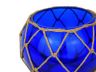 Dark Blue Japanese Glass Fishing Float Bowl with Decorative Brown Fish Netting 8 - 3