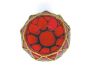 Red Japanese Glass Fishing Float Bowl with Decorative Brown Fish Netting 8 - 1