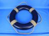 Blue Painted Decorative Life Ring with Rope Bands 20 - 1