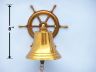 Brass Plated Hanging Ship Wheel Bell 8 - 1