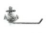 Antique Silver Cast Iron Anchor Bathroom  Set of 3 - Large Bath Towel Holder and Towel Ring and Toilet Paper Holder - 3