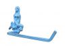 Rustic Light Blue Cast Iron Mermaid Bathroom Set of 3 - Large Bath Towel Holder and Towel Ring and Toilet Paper Holder - 3