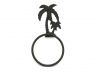Cast Iron Palm Tree Bathroom Set of 3 - Large Bath Towel Holder and Towel Ring and Toilet Paper Holder - 2