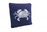 Navy Blue and White Crab Pillow 16 - 2