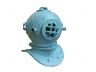 Rustic Dark Blue Whitewashed Cast Iron Decorative Divers Helmet 9 - 2