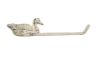 Whitewashed Cast Iron Mallard Duck Bathroom Set of 3 - Large Bath Towel Holder and Towel Ring and Toilet Paper Holder - 3