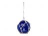 LED Lighted Dark Blue Japanese Glass Ball Fishing Float with White Netting Christmas Tree Ornament 3 - 1