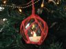 LED Lighted Clear Japanese Glass Ball Fishing Float with Red Netting Christmas Tree Ornament 3 - 3