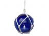 LED Lighted Dark Blue Japanese Glass Ball Fishing Float with White Netting Decoration 3 - 3