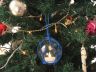 LED Lighted Clear Japanese Glass Ball Fishing Float with Blue Netting Christmas Tree Ornament 3 - 11