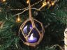 LED Lighted Dark Blue Japanese Glass Ball Fishing Float with Brown Netting Christmas Tree Ornament 3 - 3