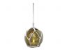 LED Lighted Amber Japanese Glass Ball Fishing Float with White Netting Decoration 3 - 1