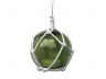 LED Lighted Green Japanese Glass Ball Fishing Float with White Netting Christmas Tree Ornament 3 - 5