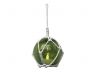 LED Lighted Green Japanese Glass Ball Fishing Float with White Netting Christmas Tree Ornament 3 - 4