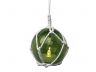 LED Lighted Green Japanese Glass Ball Fishing Float with White Netting Christmas Tree Ornament 3 - 3
