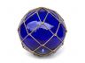Tabletop LED Lighted Dark Blue Japanese Glass Ball Fishing Float with Brown Netting Decoration 10 - 1