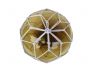 Tabletop LED Lighted Amber Japanese Glass Ball Fishing Float with White Netting Decoration 10 - 2
