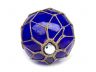 Tabletop LED Lighted Dark Blue Japanese Glass Ball Fishing Float with Brown Netting Decoration 10 - 3