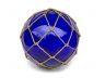 Tabletop LED Lighted Dark Blue Japanese Glass Ball Fishing Float with Brown Netting Decoration 10 - 4