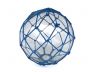 Tabletop LED Lighted Clear Japanese Glass Ball Fishing Float with Blue Netting Decoration 10 - 1