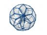 Tabletop LED Lighted Clear Japanese Glass Ball Fishing Float with Blue Netting Decoration 10 - 2