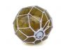 Tabletop LED Lighted Amber Japanese Glass Ball Fishing Float with White Netting Decoration 10 - 3