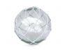 Tabletop LED Lighted Clear Japanese Glass Ball Fishing Float with White Netting Decoration 10 - 1