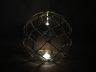 Tabletop LED Lighted Clear Japanese Glass Ball Fishing Float with White Netting Decoration 10 - 5