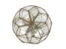 Tabletop LED Lighted Clear Japanese Glass Ball Fishing Float with Brown Netting Decoration 10 - 2