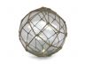 Tabletop LED Lighted Clear Japanese Glass Ball Fishing Float with Brown Netting Decoration 10 - 4