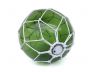 Tabletop LED Lighted Green Japanese Glass Ball Fishing Float with White Netting Decoration 10 - 2
