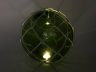 Tabletop LED Lighted Green Japanese Glass Ball Fishing Float with White Netting Decoration 10 - 6